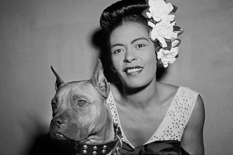 Billie Holdiay with her dog Mister